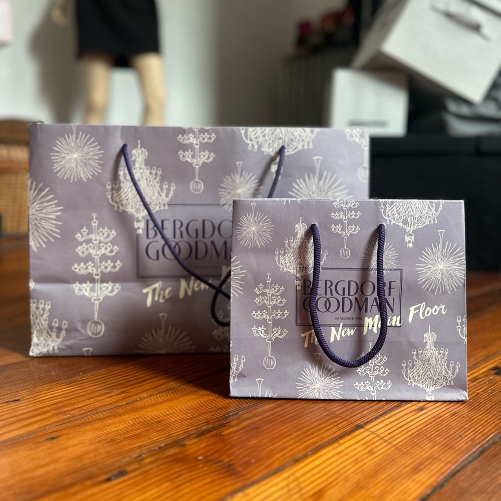 2016  Bergdorf Goodman chandelier print “The New Main Floor” shopping bags